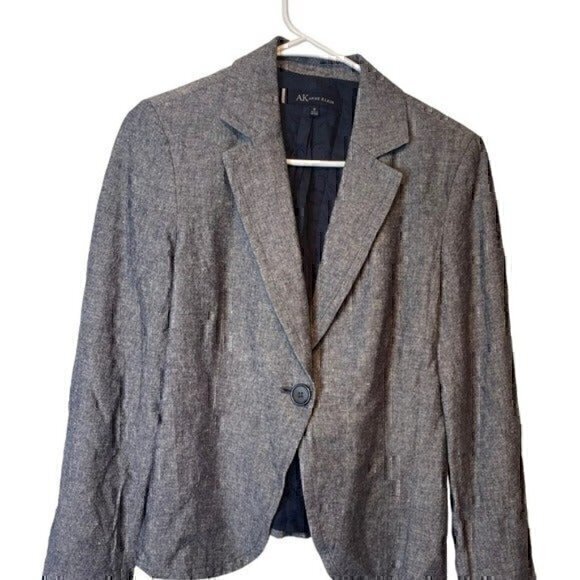 Ann Klein blue linen blazer size 6 WOMEN - Picture 1 of 6
